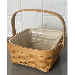 Longaberger 2003 Medium Handled Berry Berry Basket Protector & Liner Signed
